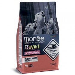 Monge Dog BWild LOW GRAIN Puppy & junior низкозерновой корм из мяса оленя для щенков всех пород
